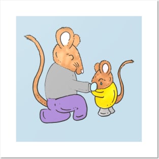 Dry Your Tears, Mouse and Baby Mouse Illustration Posters and Art